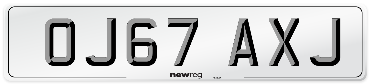 OJ67 AXJ Number Plate from New Reg